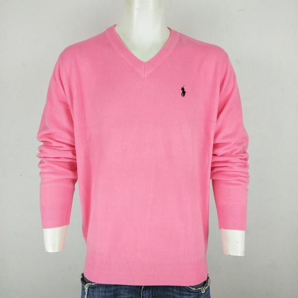 mens pink polo sweater